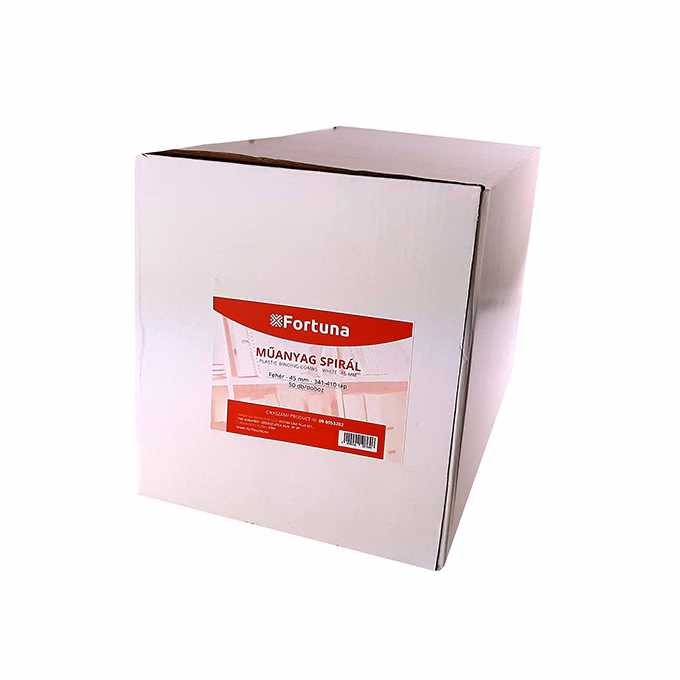 Iratspirál műanyag FORTUNA 45mm 341-410 lap fehér 50/dob Iratspirál műanyag FORTUNA 45mm 341-410 lap fehér 50/dob