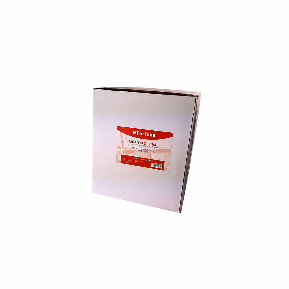 Iratspirál műanyag FORTUNA 51mm 411-450 lap fekete 50/dob