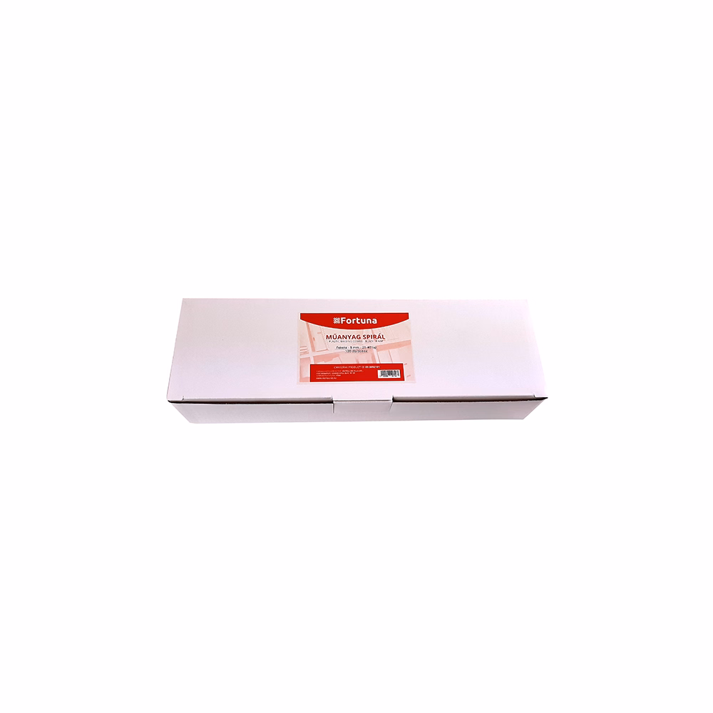 Iratspirál műanyag FORTUNA 8mm 21-40 lap fekete 100/dob Iratspirál műanyag FORTUNA 8mm 21-40 lap fekete 100/dob