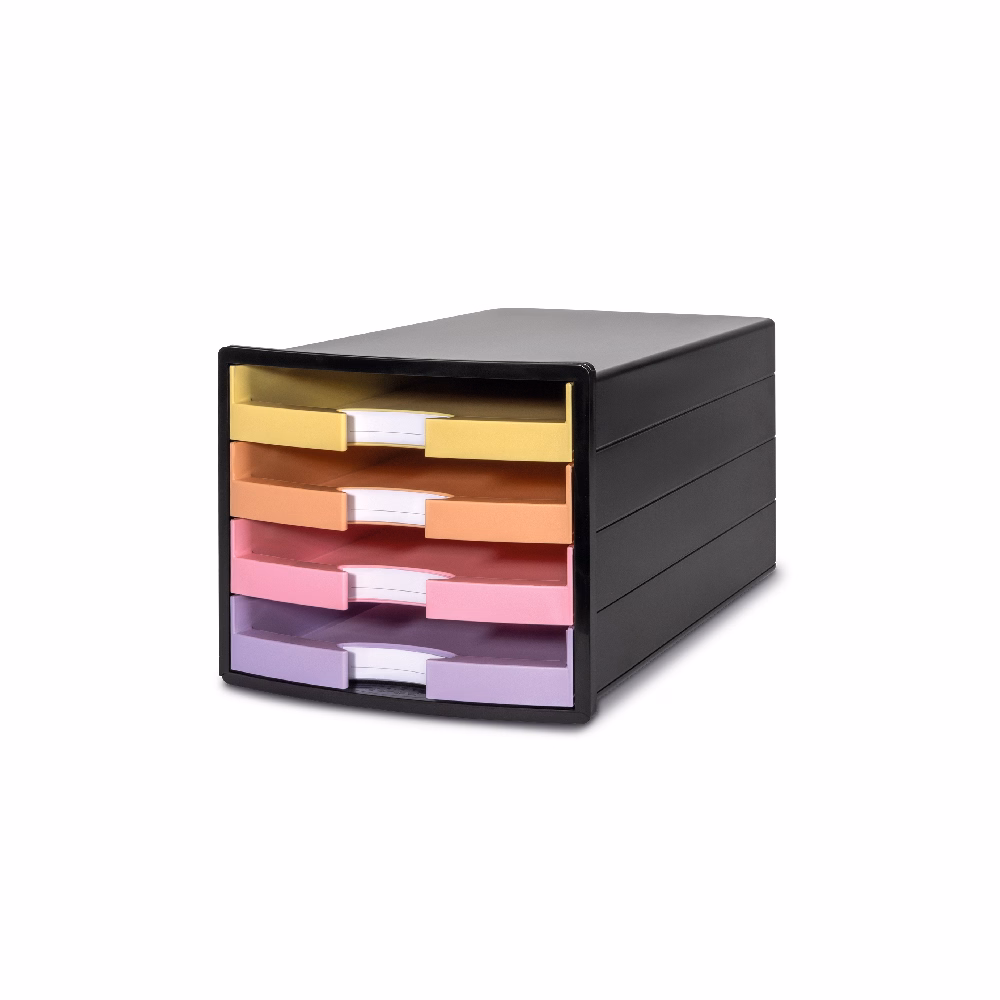 Irattartó HAN Impuls A4/C4 4 fiókos pasztell nyitott fiókkal fekete