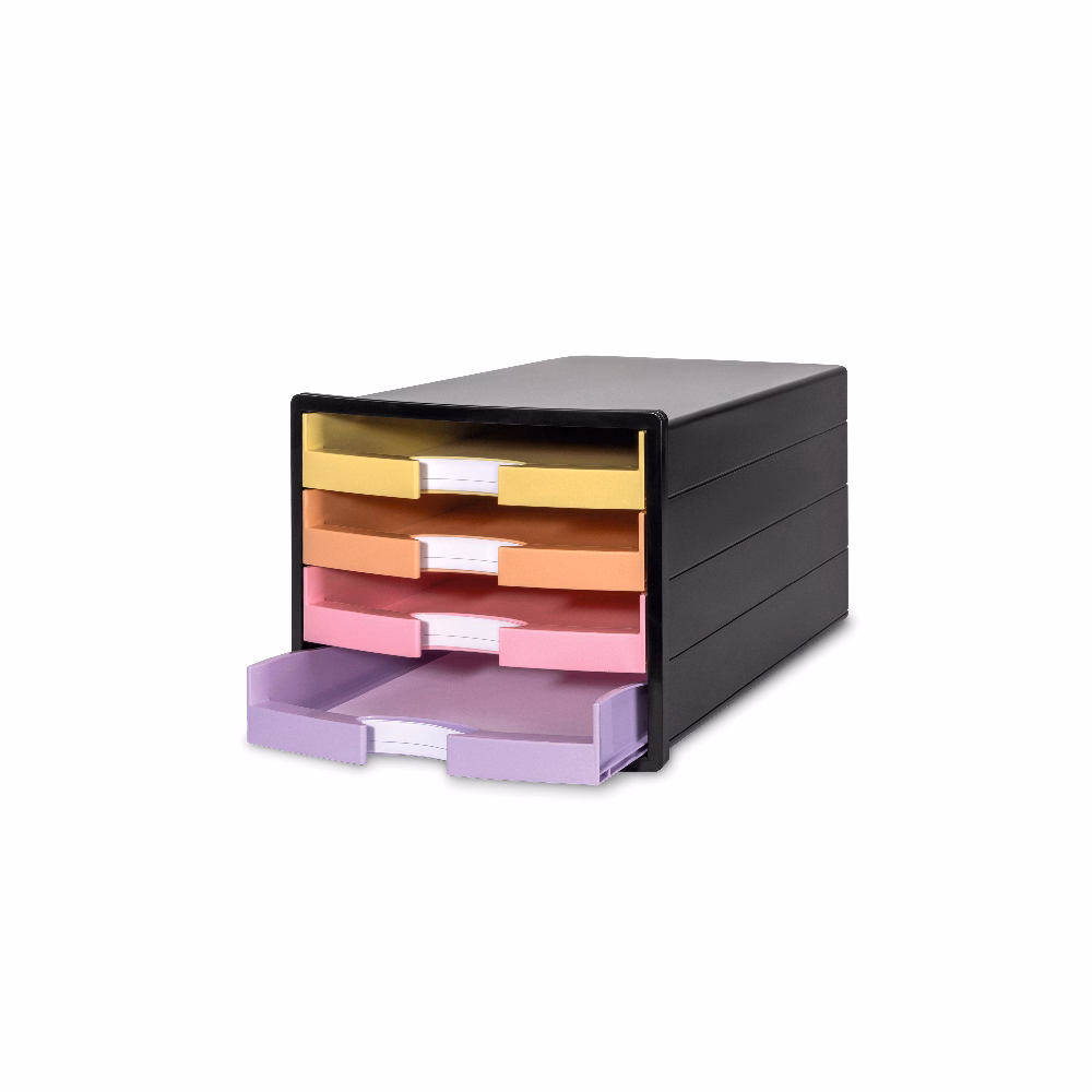 Irattartó HAN Impuls A4/C4 4 fiókos pasztell nyitott fiókkal fekete