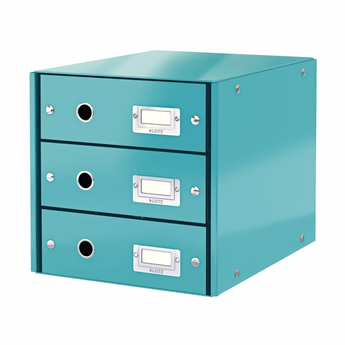 Irattartó LEITZ Click & Store 3 fiókos jégkék