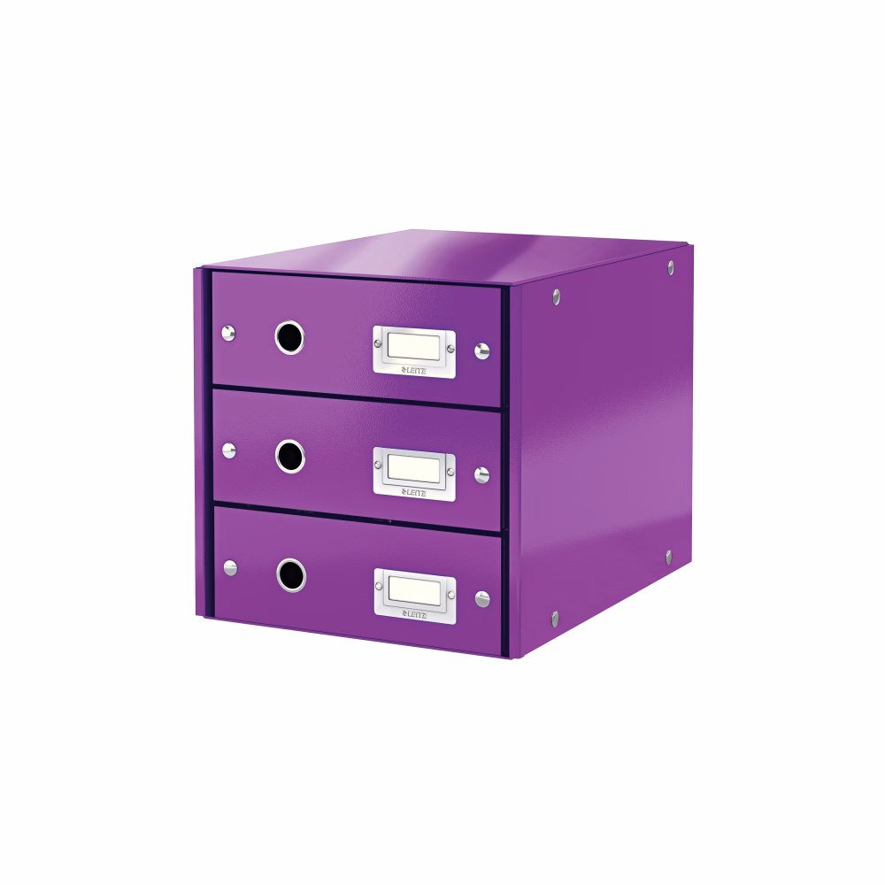 Irattartó LEITZ Click & Store 3 fiókos lila