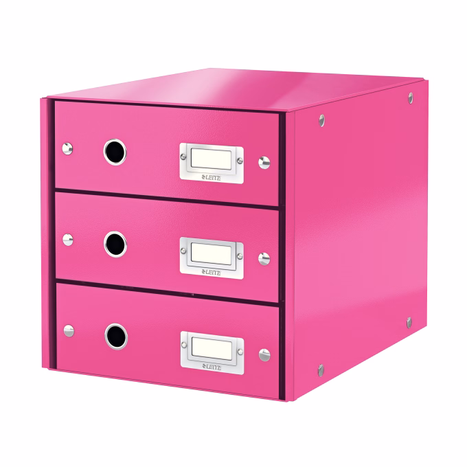 Irattartó LEITZ Click & Store 3 fiókos rózsaszín