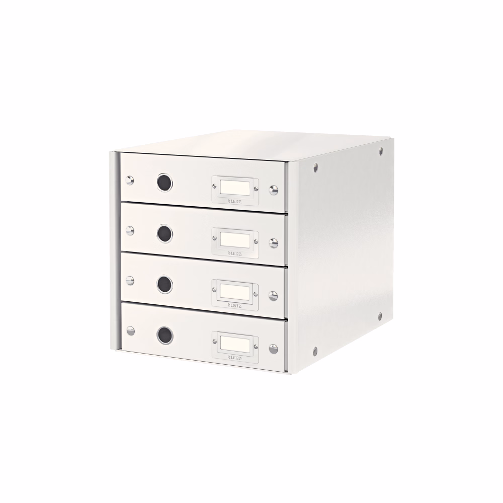 Irattartó LEITZ Click & Store 4 fiókos fehér