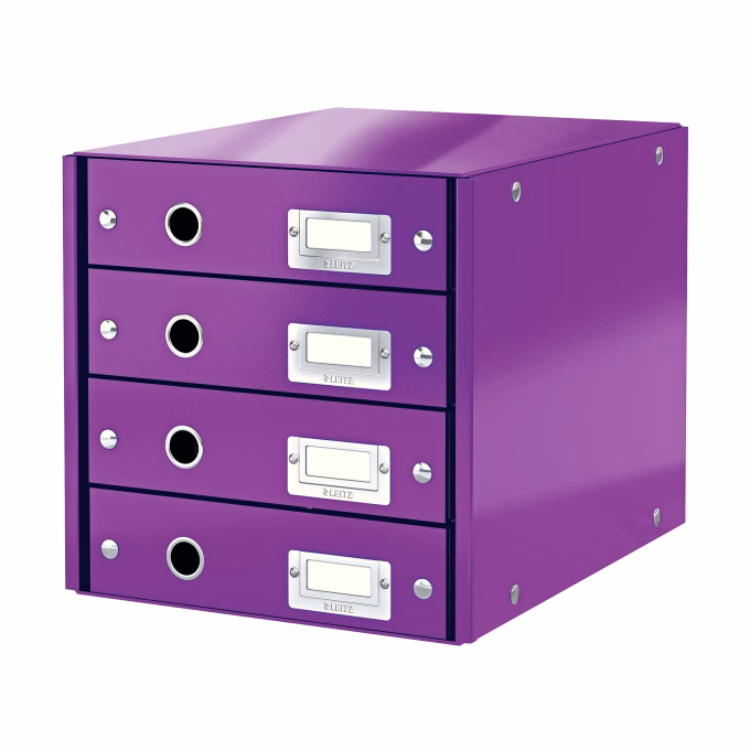 Irattartó LEITZ Click & Store 4 fiókos lila