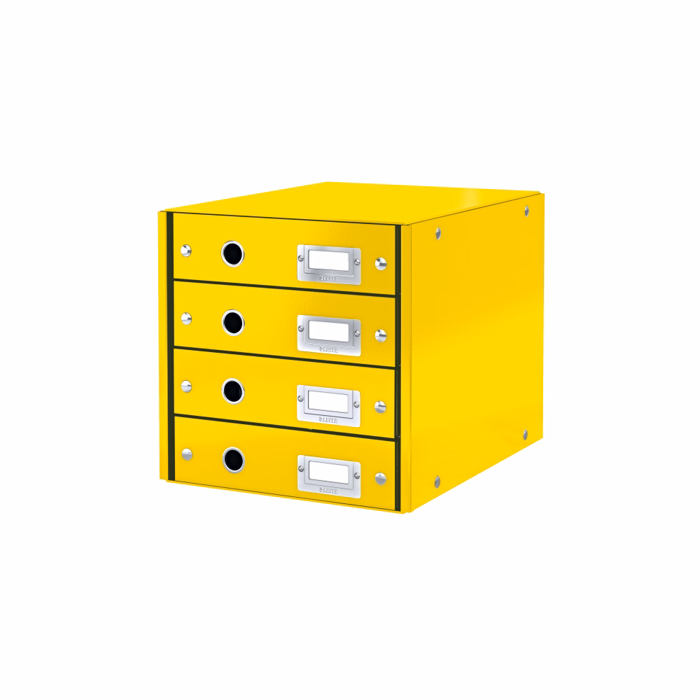 Irattartó LEITZ Click & Store 4 fiókos sárga