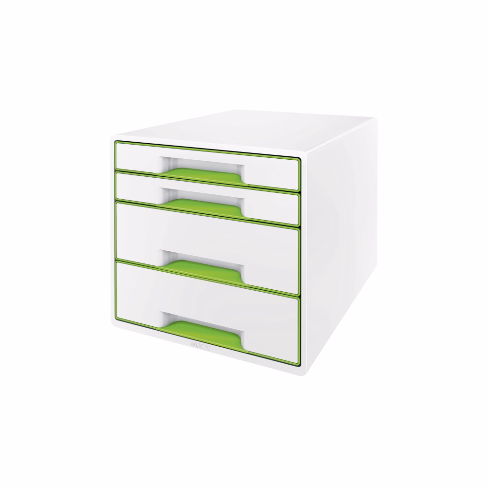 Irattartó LEITZ Wow Cube 4 fiókos fehér/zöld