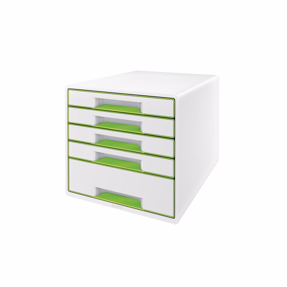 Irattartó LEITZ Wow Cube 5 fiókos fehér/zöld