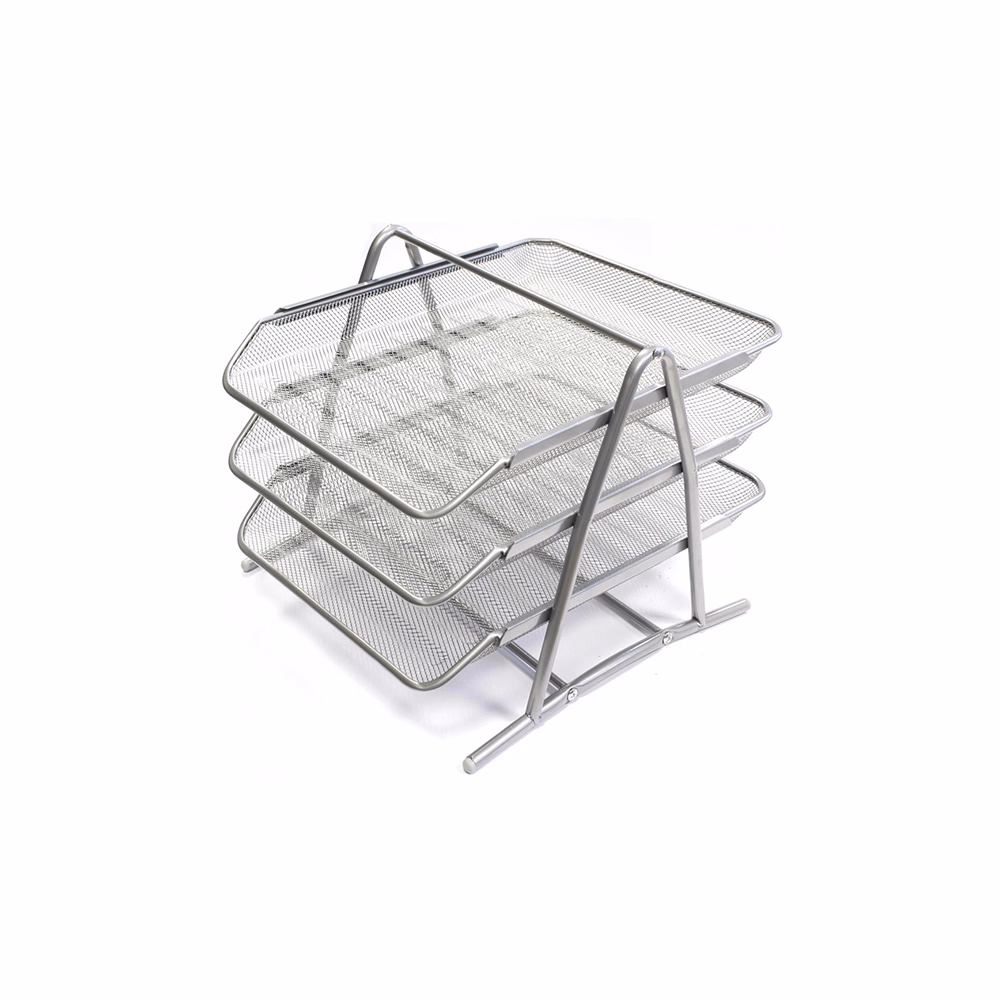 Irattartó tálca fémhálós OPTIMA 3 szintes ezüst