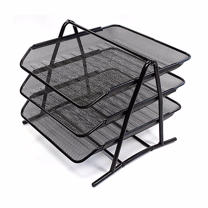 Irattartó tálca fémhálós OPTIMA 3 szintes fekete
