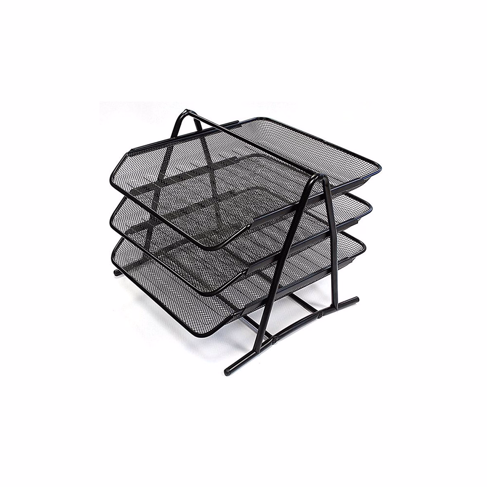 Irattartó tálca fémhálós OPTIMA 3 szintes fekete