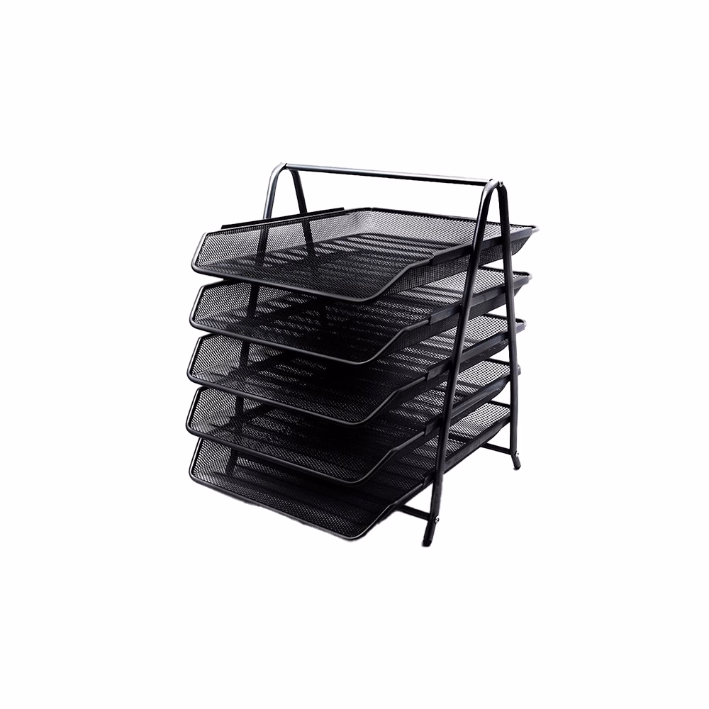 Irattartó tálca fémhálós OPTIMA 5 szintes fekete