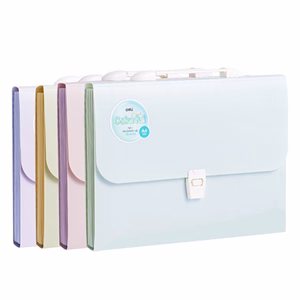 Irattartó táska DELI Colorful A/4 PP 13 rekeszes vegyes pasztell színekben