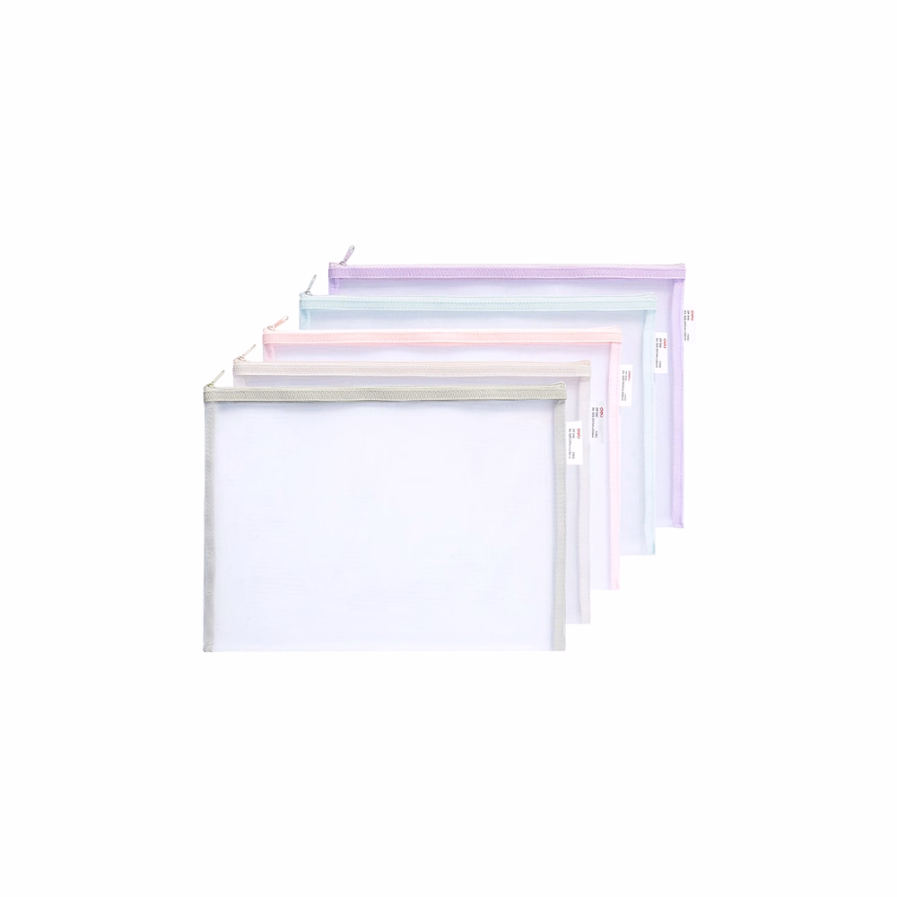 Irattasak DELI Colorful A/4 cipzáras szövet éllel vegyes pasztell színekben