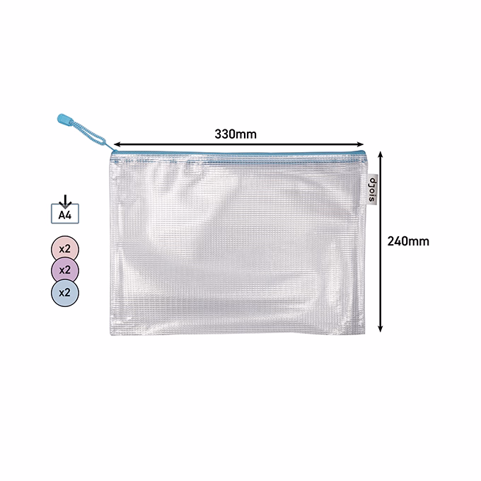 Irattasak DJOIS A/4 cipzáras pasztell színekben