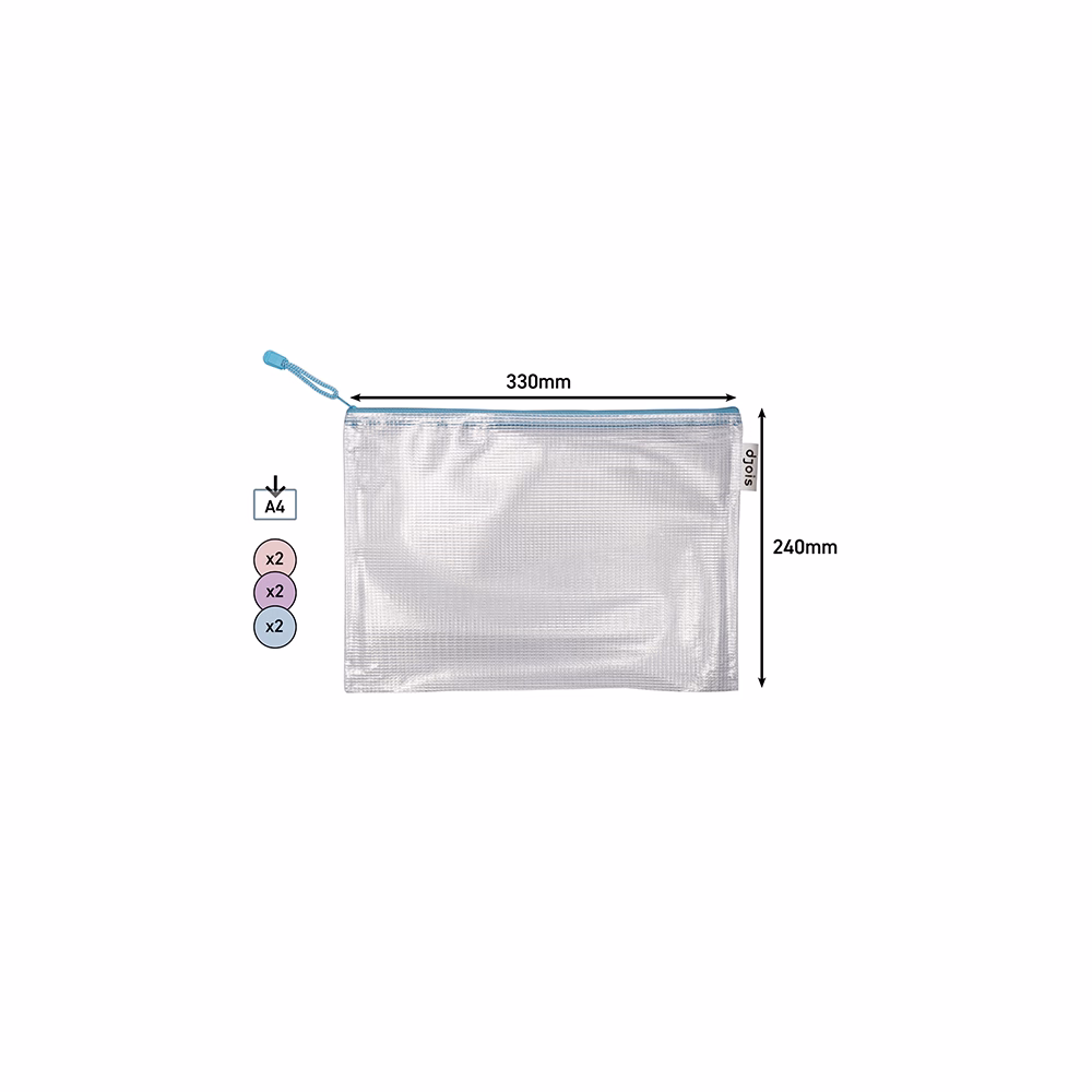 Irattasak DJOIS A/4 cipzáras pasztell színekben