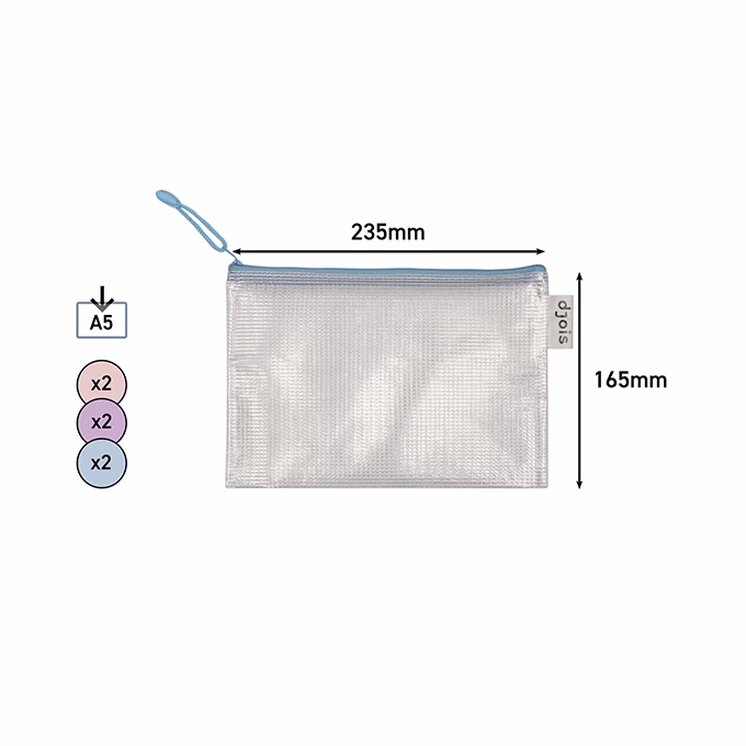 Irattasak DJOIS A/5 cipzáras pasztell színekben