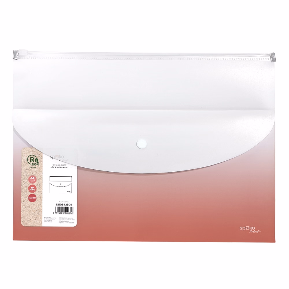 Irattasak SPOKO ReLeaf Gradient PP A/4 cipzáras és A/5 patentos rózsaszín