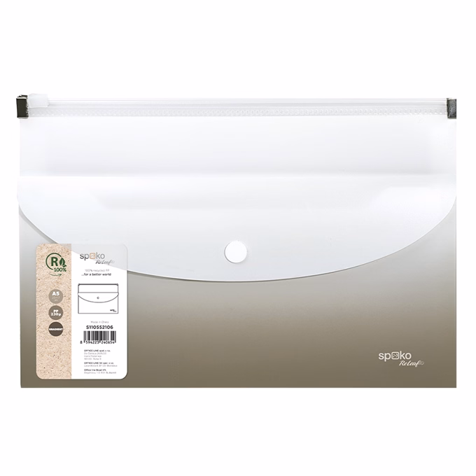 Irattasak SPOKO ReLeaf Gradient PP A/5 cipzáras és DL patentos szürke