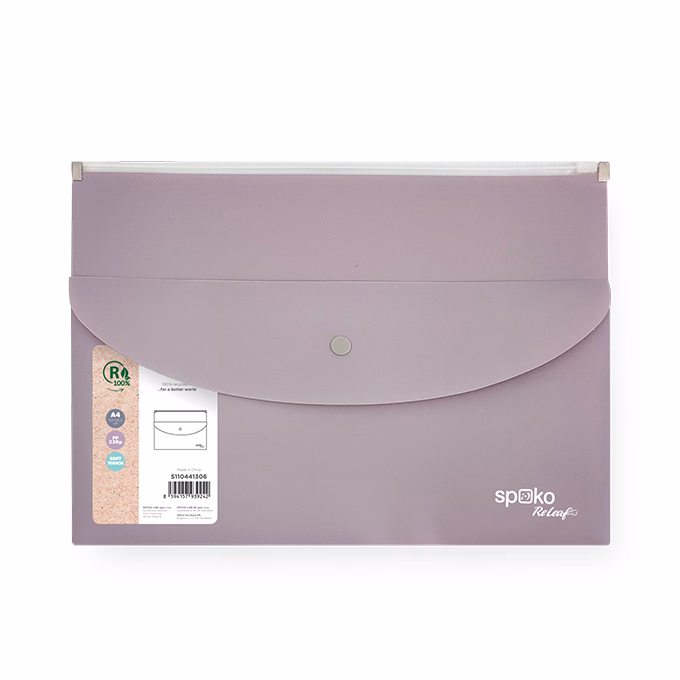Irattasak SPOKO ReLeaf PP A/4 cipzáras és A/5 patentos SoftTouch lila