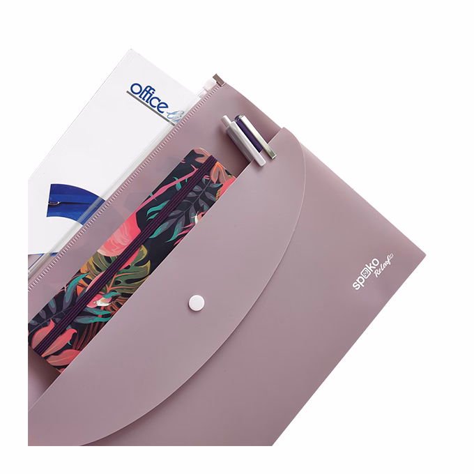 Irattasak SPOKO ReLeaf PP A/4 cipzáras és A/5 patentos SoftTouch lila