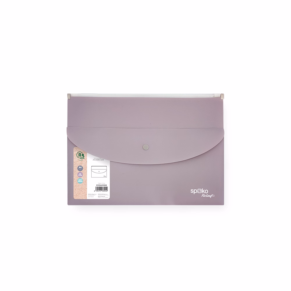 Irattasak SPOKO ReLeaf PP A/4 cipzáras és A/5 patentos SoftTouch lila