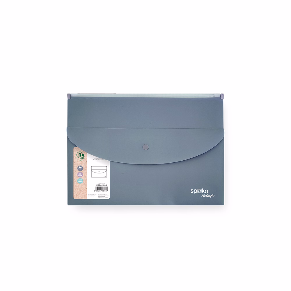 Irattasak SPOKO ReLeaf PP A/4 cipzáras és A/5 patentos SoftTouch szürke