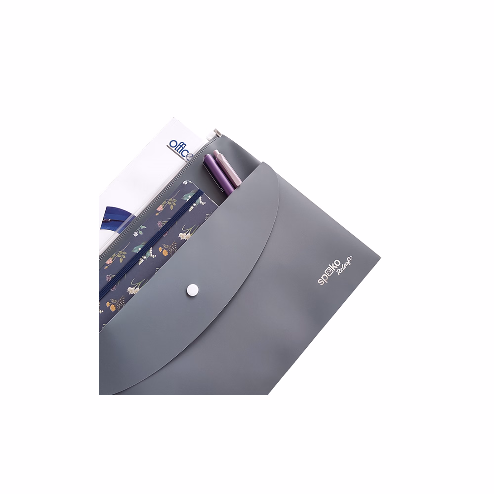 Irattasak SPOKO ReLeaf PP A/4 cipzáras és A/5 patentos SoftTouch szürke