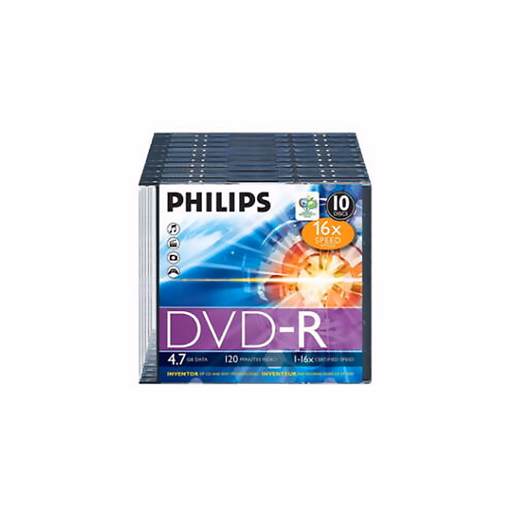 Írható DVD-R PHILIPS 4,7GB 16X slim tok