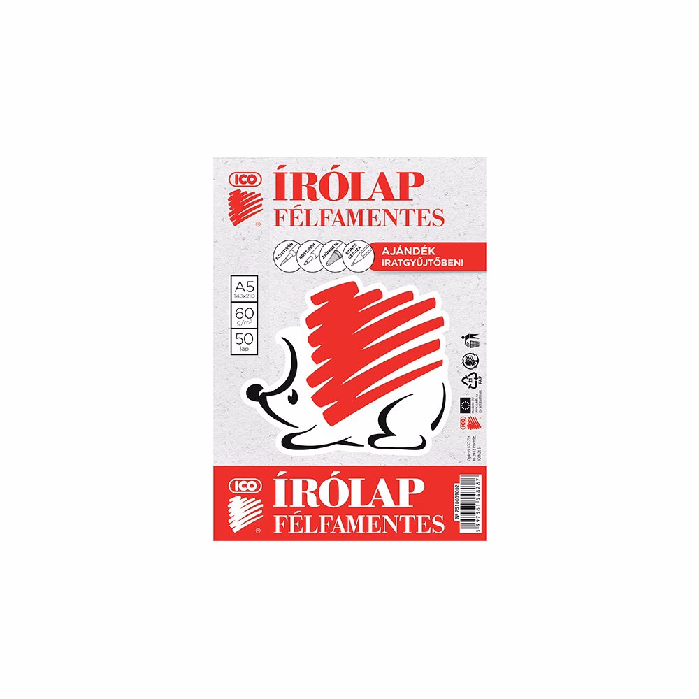 Írólap ICO Süni A/5 félfamentes 10-50 50 lapos