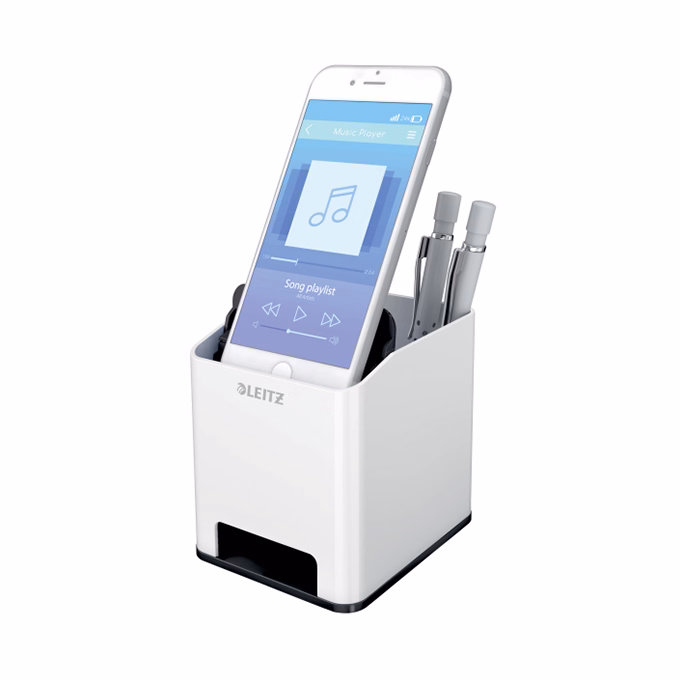 Írószertartó műanyag LEITZ Wow 2 rekeszes fehér/fekete