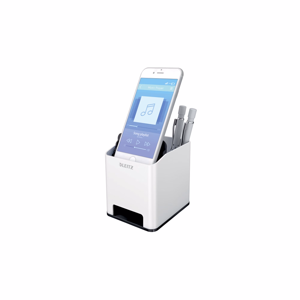 Írószertartó műanyag LEITZ Wow 2 rekeszes fehér/fekete