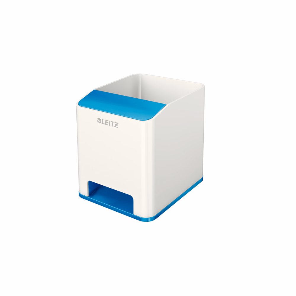 Írószertartó műanyag LEITZ Wow 2 rekeszes fehér/kék Írószertartó műanyag LEITZ Wow 2 rekeszes fehér/kék