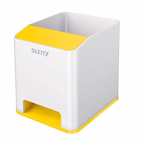 Írószertartó műanyag LEITZ Wow 2 rekeszes fehér/sárga Írószertartó műanyag LEITZ Wow 2 rekeszes fehér/sárga