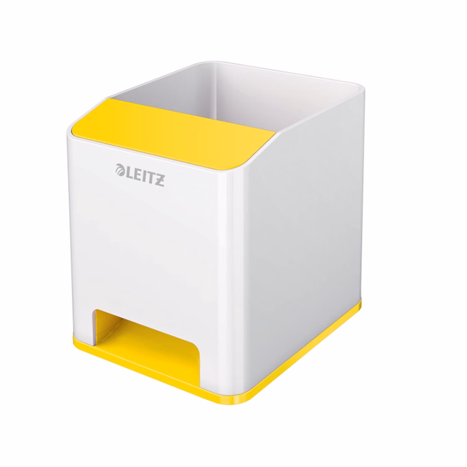 Írószertartó műanyag LEITZ Wow 2 rekeszes fehér/sárga Írószertartó műanyag LEITZ Wow 2 rekeszes fehér/sárga