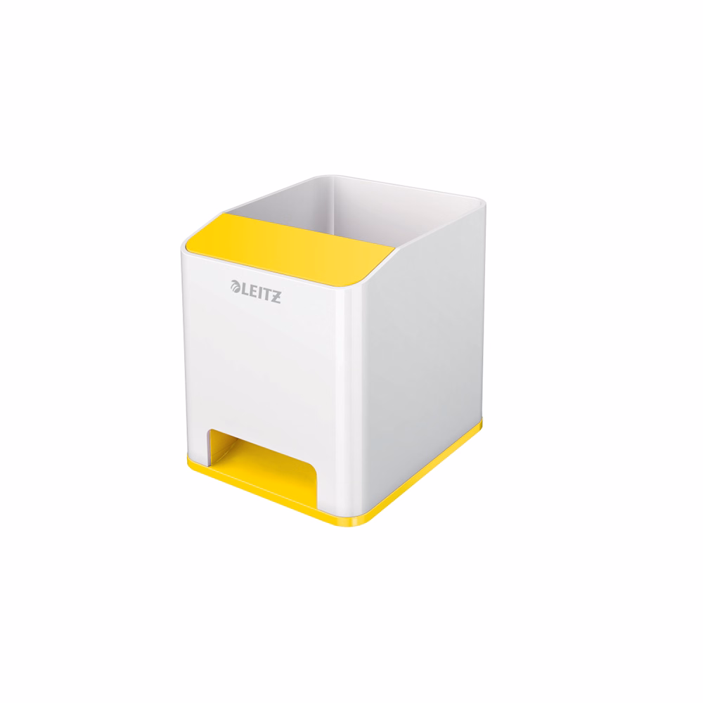 Írószertartó műanyag LEITZ Wow 2 rekeszes fehér/sárga Írószertartó műanyag LEITZ Wow 2 rekeszes fehér/sárga