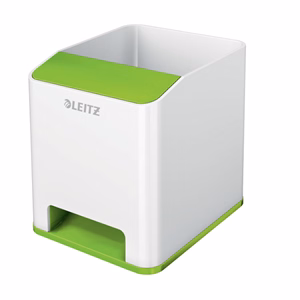 Írószertartó műanyag LEITZ Wow 2 rekeszes fehér/zöld