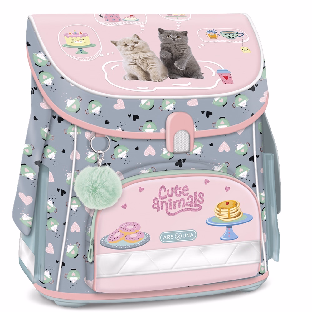 Iskolatáska ARS UNA kompakt easy ergonómikus mágneszáras Cute Animals-Tea Party