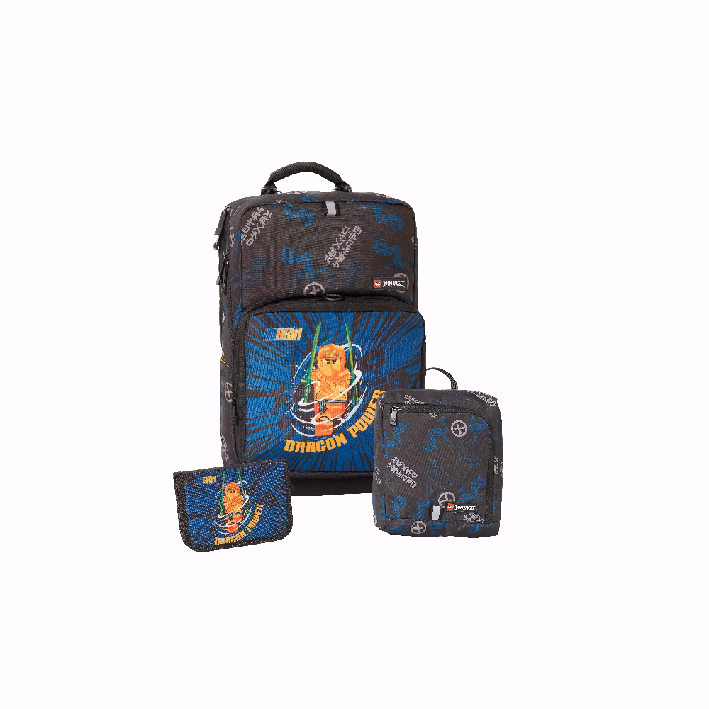 Iskolatáska szett LEGO Maxi Plus 3 részes Ninjago Arin tornazsákkal és felszerelt tolltartóval