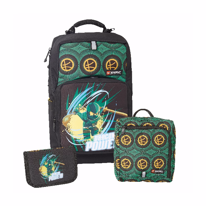 Iskolatáska szett LEGO Optimo 3 részes Ninjago Dragon tornazsákkal és felszerelt tolltartóval