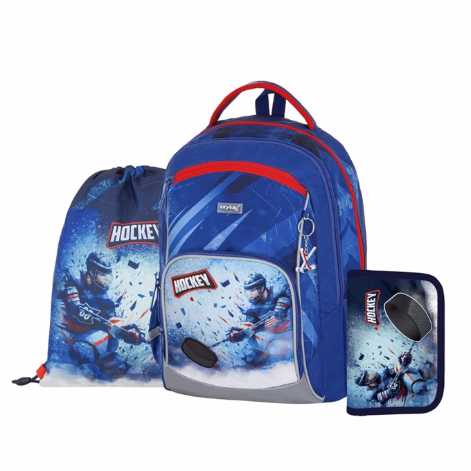 Iskolatáska szett OXY Go 3 részes Hockey tolltartóval és tornazsákkal