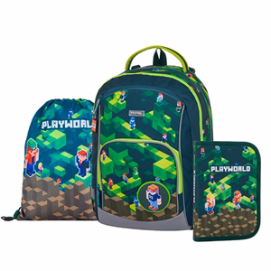 Iskolatáska szett OXY Go 3 részes Playworld tolltartóval és tornazsákkal