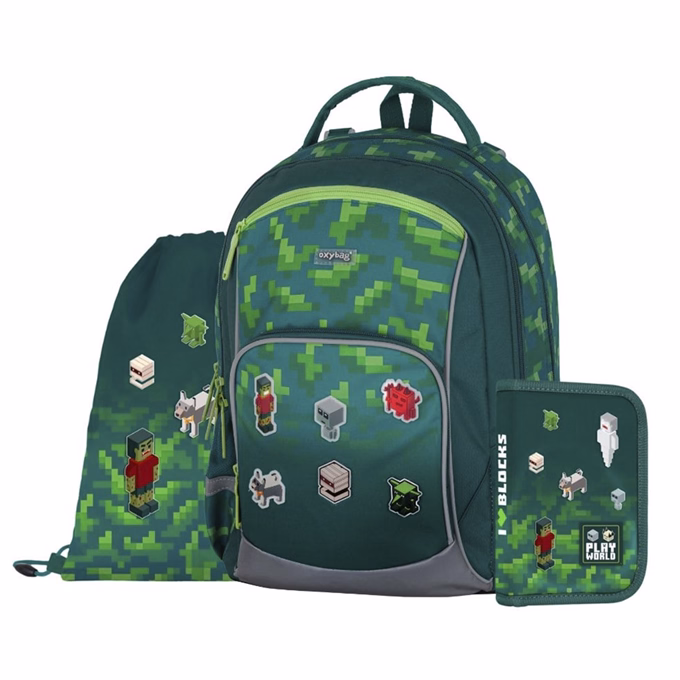 Iskolatáska szett OXY Go 3 részes Playworld tolltartóval és tornazsákkal