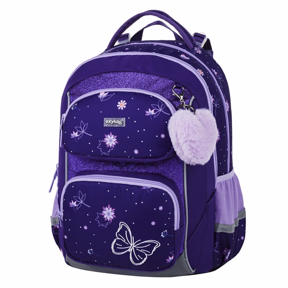 Iskolatáska szett OXY Jumper 3 részes Flowers tolltartóval és tornazsákkal