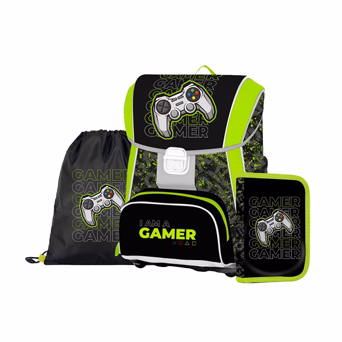 Iskolatáska szett OXY Premium 3 részes Gamer tolltartóval és tornazsákkal
