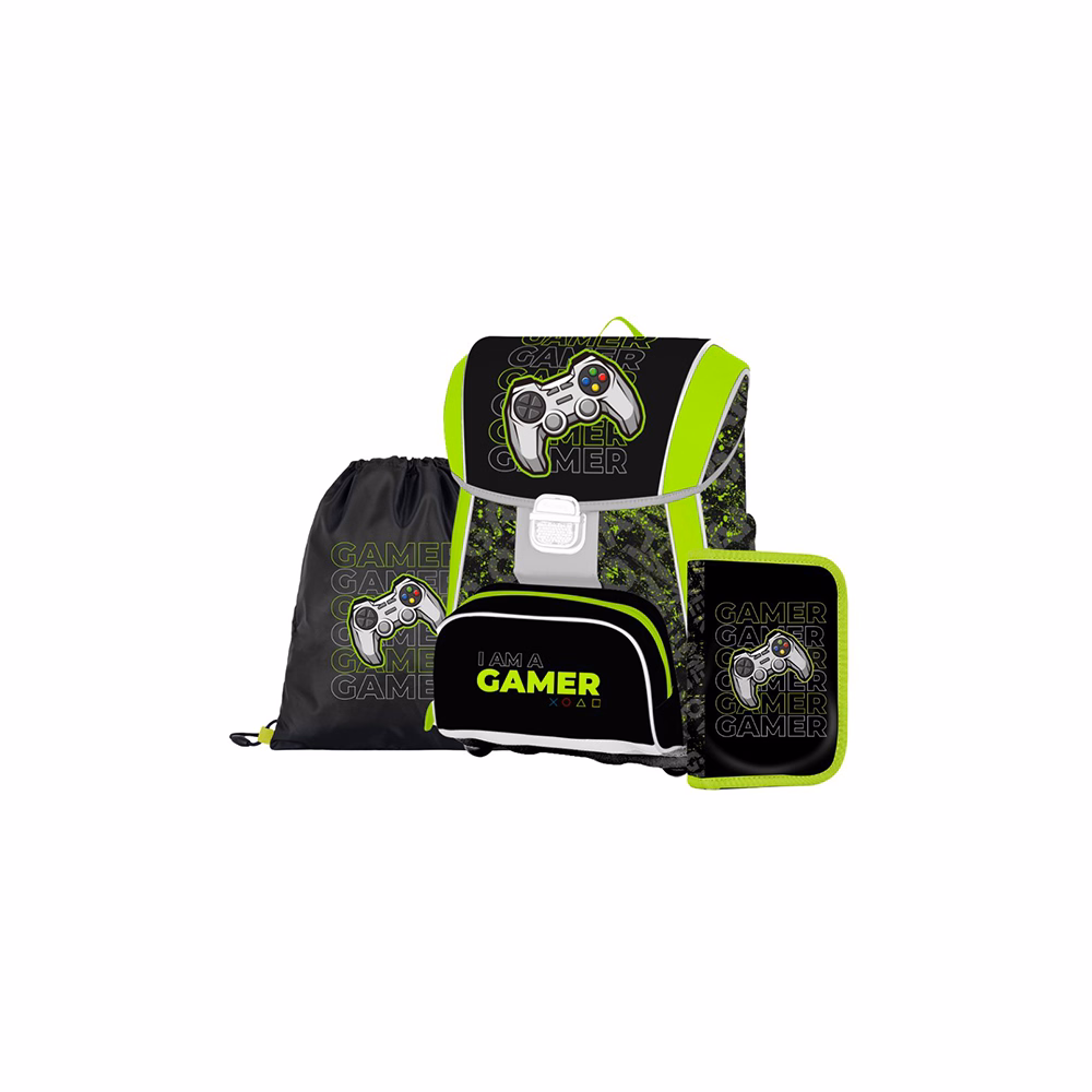 Iskolatáska szett OXY Premium 3 részes Gamer tolltartóval és tornazsákkal