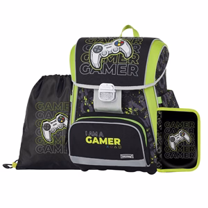 Iskolatáska szett OXY Premium 3 részes Gamer tolltartóval és tornazsákkal