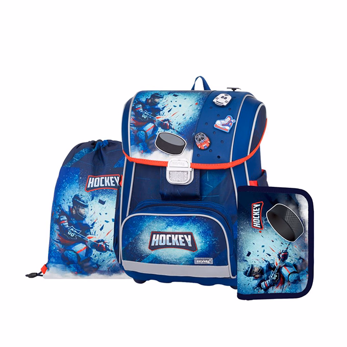 Iskolatáska szett OXY Premium 3 részes Hockey tolltartóval és tornazsákkal