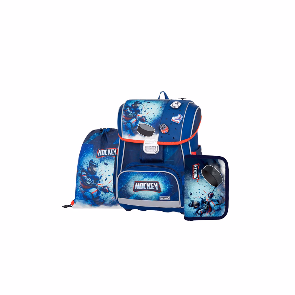 Iskolatáska szett OXY Premium 3 részes Hockey tolltartóval és tornazsákkal